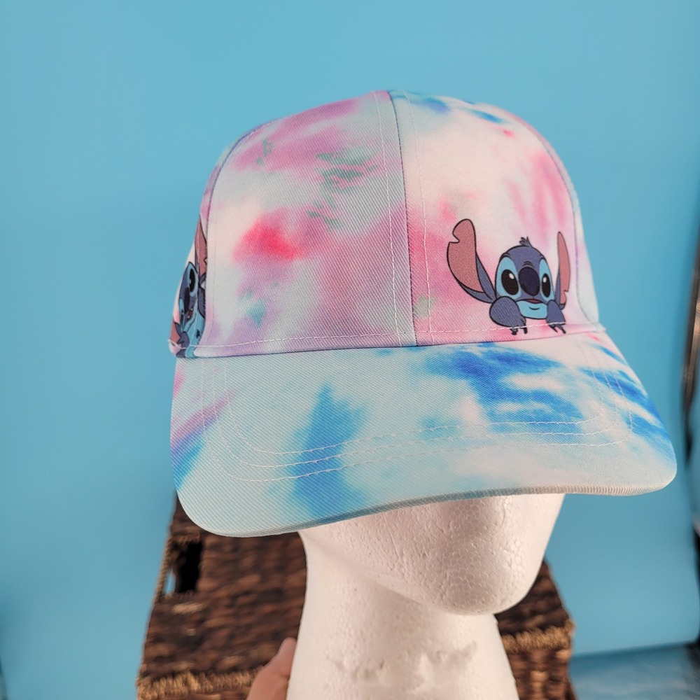 Disney Lilo & Stitch Tie Dye Baseball Cap Hat kids New With Tags NWT Blue Pink
